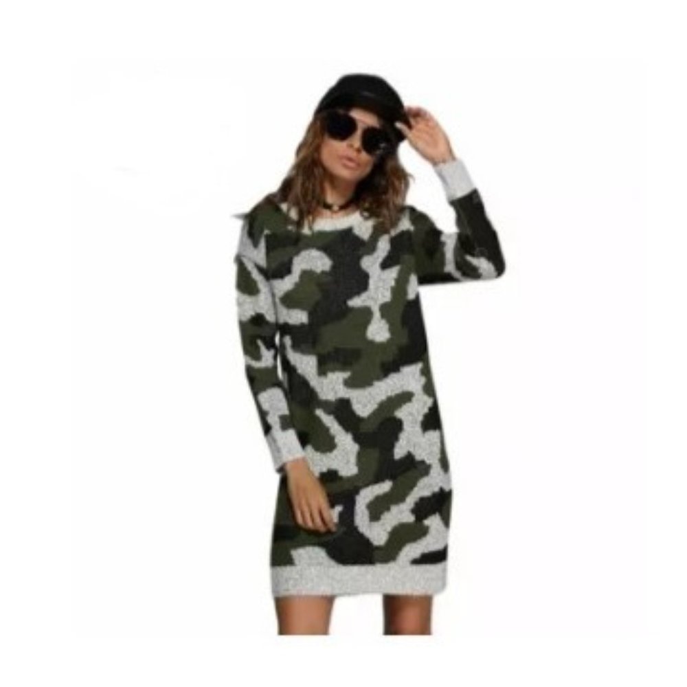 Camouflage Sweater Dress